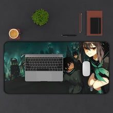 Load image into Gallery viewer, Shinoa, Yu & Yoichi At The Roof Mouse Pad (Desk Mat) With Laptop