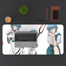 Load image into Gallery viewer, Neon Genesis Evangelion Shinji Ikari, Rei Ayanami Mouse Pad (Desk Mat) With Laptop
