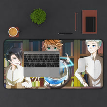Load image into Gallery viewer, The Promised Neverland Ray, Norman, Emma Mouse Pad (Desk Mat) With Laptop