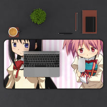 Load image into Gallery viewer, Puella Magi Madoka Magica Homura Akemi, Madoka Kaname Mouse Pad (Desk Mat) With Laptop