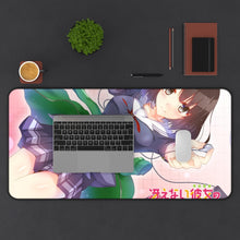 Load image into Gallery viewer, Megumi Katō Mouse Pad (Desk Mat) With Laptop