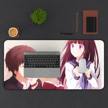 Load image into Gallery viewer, Eru Chitanda And Hōtarō Oreki Looking each other Mouse Pad (Desk Mat) With Laptop