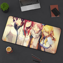 Load image into Gallery viewer, Fairy Tail Natsu Dragneel, Erza Scarlet, Gray Fullbuster, Lucy Heartfilia Mouse Pad (Desk Mat) On Desk