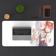 Load image into Gallery viewer, Gabriel DropOut Satanichia Kurumizawa Mcdowell, Raphiel Shiraha Ainsworth Mouse Pad (Desk Mat) With Laptop