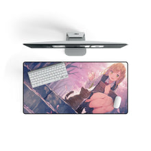 Load image into Gallery viewer, Girl and a cat. Mouse Pad (Desk Mat) On Desk