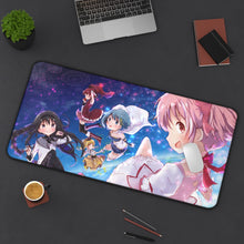 Load image into Gallery viewer, Puella Magi Madoka Magica Homura Akemi, Madoka Kaname, Sayaka Miki, Mami Tomoe Mouse Pad (Desk Mat) On Desk
