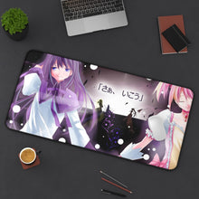 Load image into Gallery viewer, Puella Magi Madoka Magica Homura Akemi, Madoka Kaname, Sayaka Miki, Mami Tomoe Mouse Pad (Desk Mat) On Desk