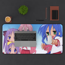 Load image into Gallery viewer, Lucky Star Konata Izumi, Kagami Hiiragi, Tsukasa Hiiragi, Miyuki Takara Mouse Pad (Desk Mat) With Laptop