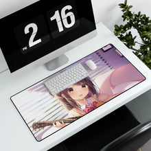 Load image into Gallery viewer, Anime girl playing the guitar Mouse Pad (Desk Mat) With Laptop