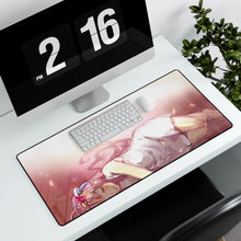 Load image into Gallery viewer, Girl lies on a floor Mouse Pad (Desk Mat) With Laptop