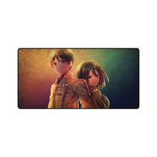 Load image into Gallery viewer, Eren Yeager and Mikasa Ackerman Mouse Pad (Desk Mat)