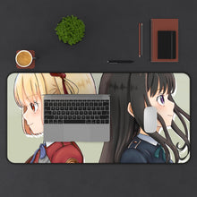 Load image into Gallery viewer, Lycoris Recoil Takina Inoue, Chisato Nishikigi Mouse Pad (Desk Mat) With Laptop