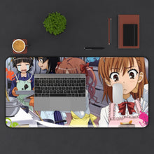 Load image into Gallery viewer, A Certain Scientific Railgun Mikoto Misaka, Kuroko Shirai, Ruiko Saten Mouse Pad (Desk Mat) With Laptop
