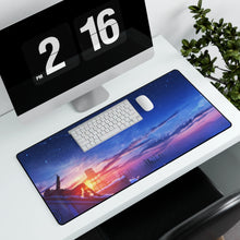 Load image into Gallery viewer, Girl on top of the roof over sunset and starry sky Mouse Pad (Desk Mat) With Laptop