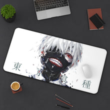 Load image into Gallery viewer, Ken Kaneki Mask Red Eyes White Hair and Short Hair Mouse Pad (Desk Mat) On Desk