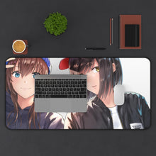 Load image into Gallery viewer, Two cute girl going to have fun. Mouse Pad (Desk Mat) With Laptop