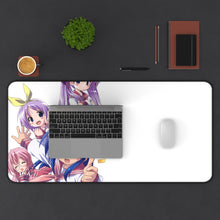 Load image into Gallery viewer, Lucky Star Konata Izumi, Kagami Hiiragi, Tsukasa Hiiragi, Miyuki Takara Mouse Pad (Desk Mat) With Laptop
