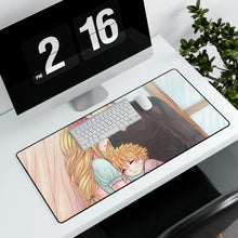 Load image into Gallery viewer, Fairy Tail Natsu Dragneel, Lucy Heartfilia Mouse Pad (Desk Mat) With Laptop
