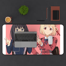 Load image into Gallery viewer, Lycoris Recoil Takina Inoue, Chisato Nishikigi Mouse Pad (Desk Mat) With Laptop