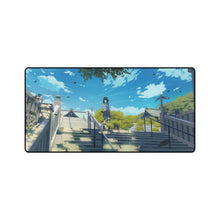Load image into Gallery viewer, Girl on the stairs with a cat Mouse Pad (Desk Mat)