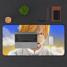 Load image into Gallery viewer, Sanji (One Piece) Mouse Pad (Desk Mat) With Laptop