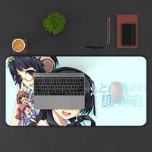 Load image into Gallery viewer, A Certain Scientific Railgun Mikoto Misaka, Kuroko Shirai, Ruiko Saten Mouse Pad (Desk Mat) With Laptop