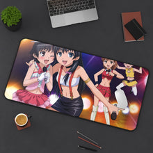 Load image into Gallery viewer, A Certain Scientific Railgun Mikoto Misaka, Kuroko Shirai, Ruiko Saten Mouse Pad (Desk Mat) On Desk