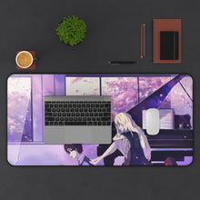 Load image into Gallery viewer, Kousei Arima and Kaori Miyazono Mouse Pad (Desk Mat) With Laptop