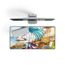 Load image into Gallery viewer, A girl with turquise hairs Mouse Pad (Desk Mat) On Desk