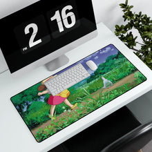 Load image into Gallery viewer, Mei behind little Totoro Mouse Pad (Desk Mat) With Laptop