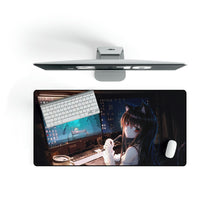 Load image into Gallery viewer, Anime, Girl, Computer, Desktop, Mouse Pad (Desk Mat)