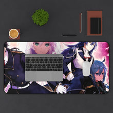 Load image into Gallery viewer, Rokudenashi Majutsu Koushi To Akashic Records Sistine Fibel, Glenn Radars, Rumia Tingel Mouse Pad (Desk Mat) With Laptop