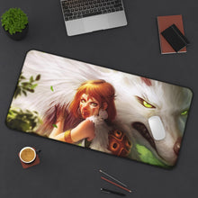 Load image into Gallery viewer, Princess Mononoke Mouse Pad (Desk Mat) On Desk