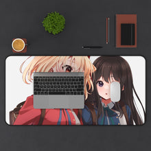 Load image into Gallery viewer, Lycoris Recoil Takina Inoue, Chisato Nishikigi Mouse Pad (Desk Mat) With Laptop