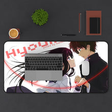 Load image into Gallery viewer, Eru Chitanda And Hōtarō Orekiholding hands together Mouse Pad (Desk Mat) With Laptop