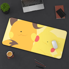 Load image into Gallery viewer, Pikachu and Raichu Mouse Pad (Desk Mat) On Desk