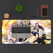 Load image into Gallery viewer, Fairy Tail Natsu Dragneel, Erza Scarlet Mouse Pad (Desk Mat) With Laptop