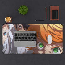 Load image into Gallery viewer, The Promised Neverland Ray, Norman, Emma Mouse Pad (Desk Mat) With Laptop