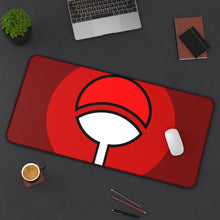 Load image into Gallery viewer, Uchiha Clan Symbol Mouse Pad (Desk Mat) On Desk