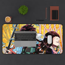 Load image into Gallery viewer, Tanjiro Kamado Nezuko Kamado Mouse Pad (Desk Mat) With Laptop