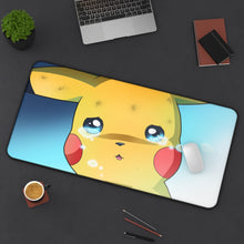 Load image into Gallery viewer, Crying Pikachu Mouse Pad (Desk Mat) On Desk