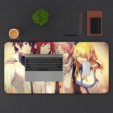 Load image into Gallery viewer, Fairy Tail Natsu Dragneel, Erza Scarlet, Gray Fullbuster, Lucy Heartfilia Mouse Pad (Desk Mat) With Laptop