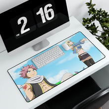 Load image into Gallery viewer, Fairy Tail Natsu Dragneel, Lucy Heartfilia, Happy Mouse Pad (Desk Mat) With Laptop