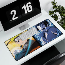 Load image into Gallery viewer, Naruto and Sasuke Mouse Pad (Desk Mat) With Laptop