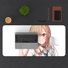 Load image into Gallery viewer, Marin Kitagawa doing the peace sign. Mouse Pad (Desk Mat) With Laptop