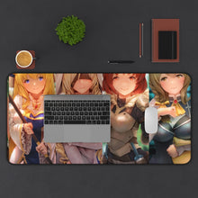 Load image into Gallery viewer, Goblin Slayer Cow Girl, Goblin Slayer, Guild Girl, High Elf Archer, Priestess Mouse Pad (Desk Mat) With Laptop