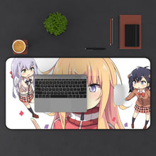 Load image into Gallery viewer, Gabriel DropOut Gabriel Tenma White, Vignette Tsukinose April, Raphiel Shiraha Ainsworth Mouse Pad (Desk Mat) With Laptop
