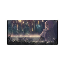 Load image into Gallery viewer, Sad White-Haired Anime Girl with Fireworks Mouse Pad (Desk Mat)