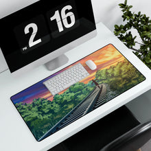 Load image into Gallery viewer, Anime girl walking on a railroad track Mouse Pad (Desk Mat) With Laptop