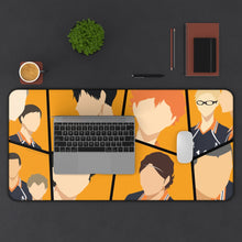 Load image into Gallery viewer, Daichi Sawamura Kei Tsukishima Shōyō Hinata Tadashi Yamaguchi and Yū Nishinoya Mouse Pad (Desk Mat) With Laptop